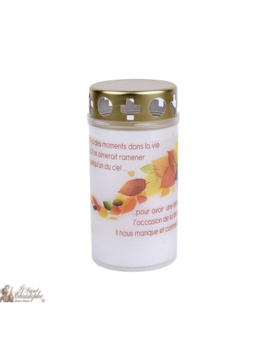 Outdoor candles pink angel for cemeteries - French prayer