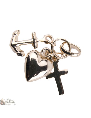  Faith, Hope, Charity Pendant - gold plated