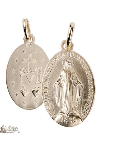 Medalla de la Virgen Milagrosa - 21mm - chapado en oro