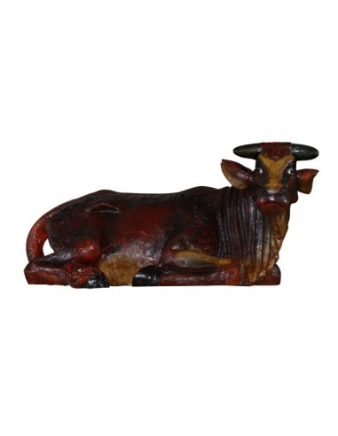 Bœuf en fibre de verre pour crèche de Noël - 80 cm 