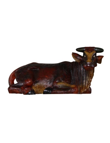 Bœuf en fibre de verre pour crèche de Noël - 80 cm 