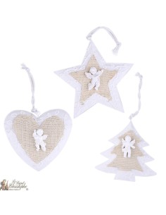 Suspensions Métaliques de Noêl avec Anges Blancs 