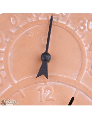 Reloj y termómetro de terracota