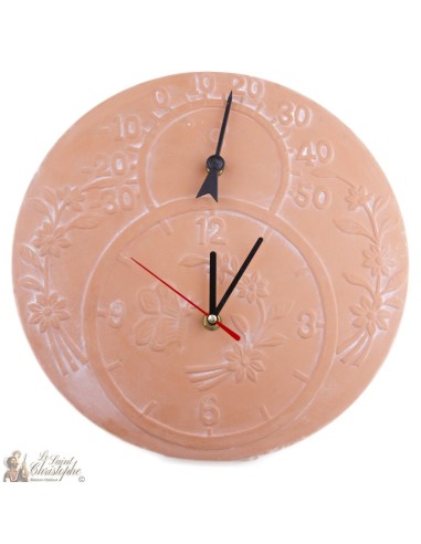 Uhr und Thermometer Terracotta