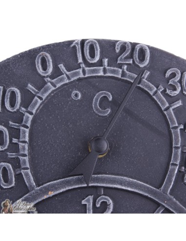 Uhr und Thermometer Terracotta