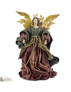 Ángel verde de la tela y Bordeau - 30 cm