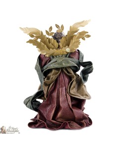 Engel Stoff Grün und Bordeau - 30 cm 2