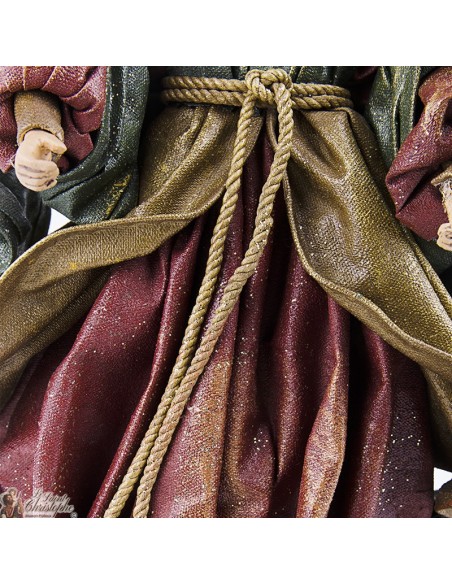 Engel Stoff Grün und Bordeau - 30 cm