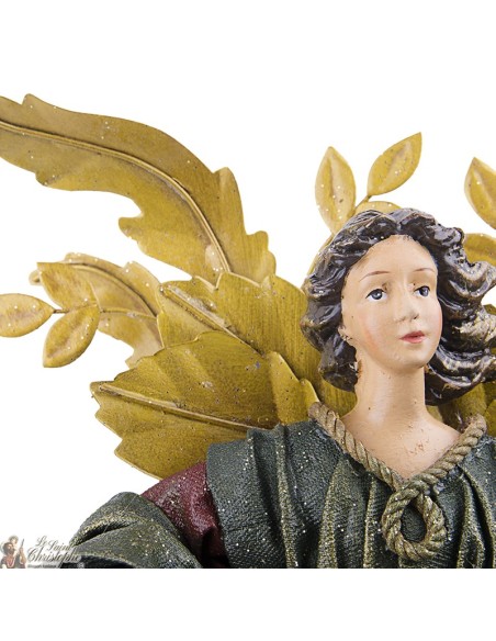 Ángel verde de la tela y Bordeau - 30 cm