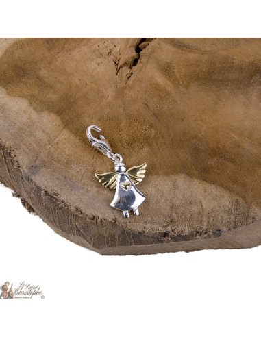 Ángel con alas de oro Charm plata 925