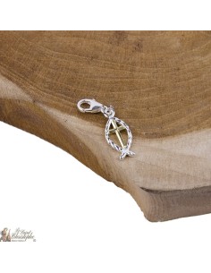 Pendentif Poisson Croix dorée - Argent 925 2