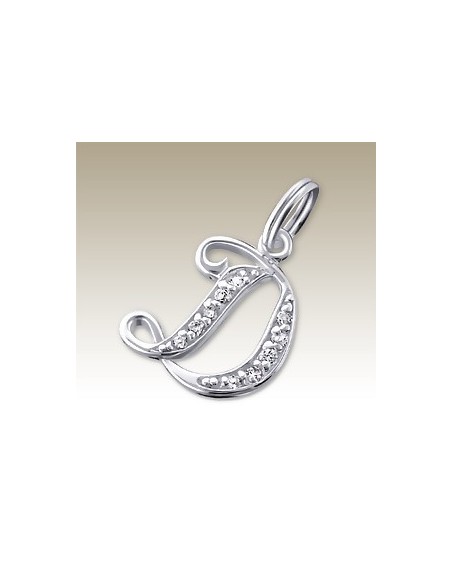 Colgante de la letra D - Cristal