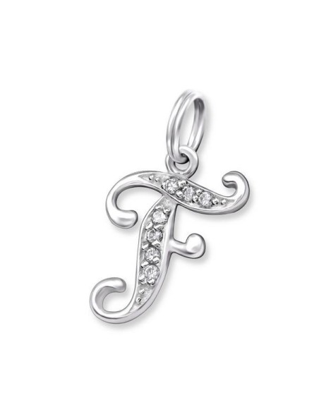 Pendentif Lettre F - Cristal 