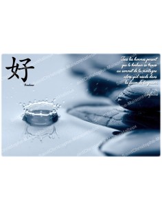 decorative sticker  for  novena candle With citation in French - happiness