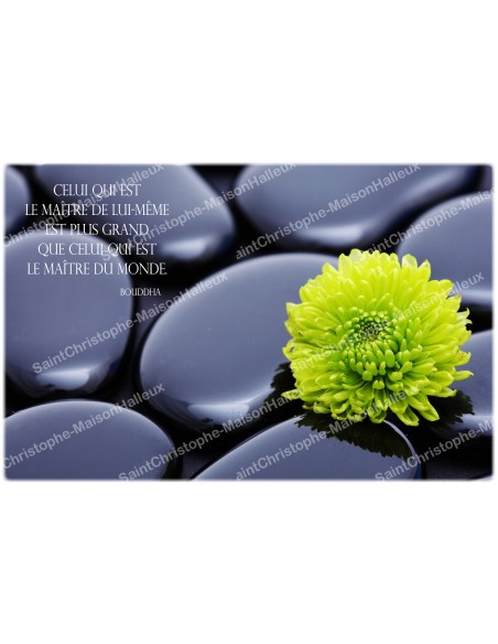 decorative sticker  for  novena candle With citation in French - zen , happiness