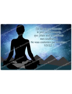 Autocollant décoratifs pour bougie de neuvaine avec  citation en français - Bouddha