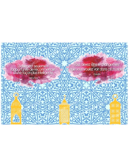 decoratieve Stikers voor Noveen Kaars  met een citaat in het Frans - geluk