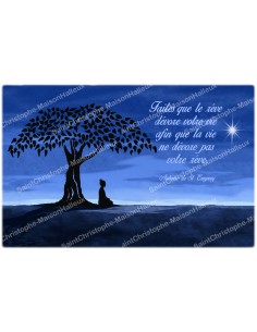 decorative sticker  for  novena candle With citation in French - happiness model 2