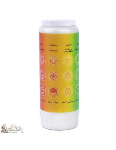 Bougies décoratives avec citation en français - chakras modèle 3