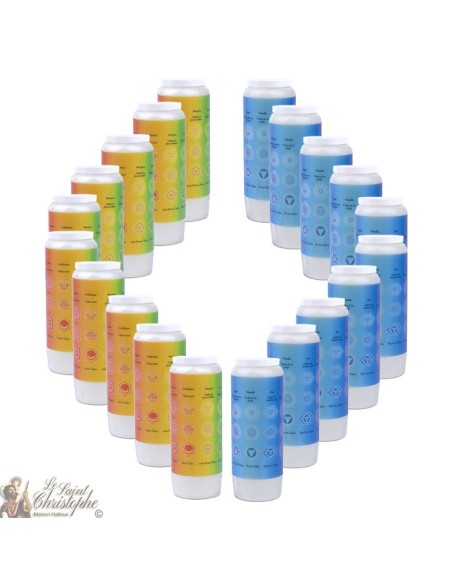 Bougies décoratives avec citation en français - chakras modèle 3