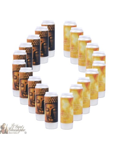 velas decorativas con la citación en francés - Buda