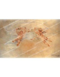 decorative sticker  - novena candle - Angel model 6