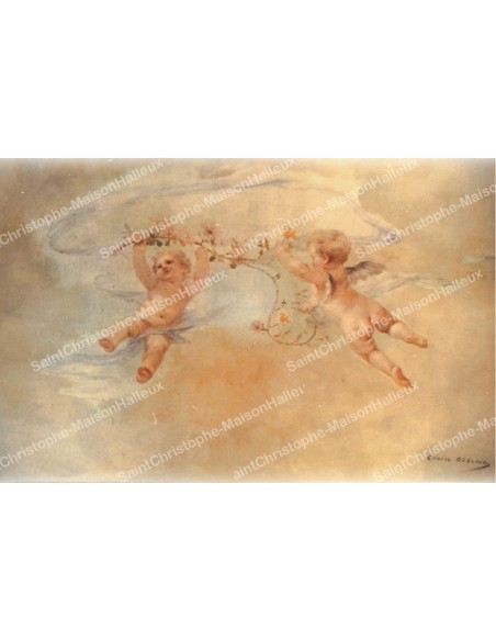 Autocollant décoratif - bougie de neuvaine   -  Anges modèle 6