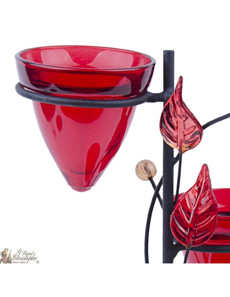 Red Candle Holder for Tea - Light
