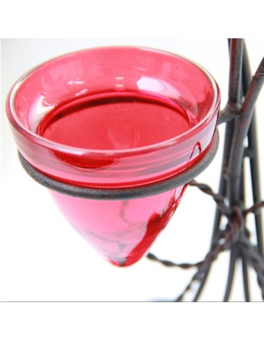 Red Candle Holder for Tea - Light