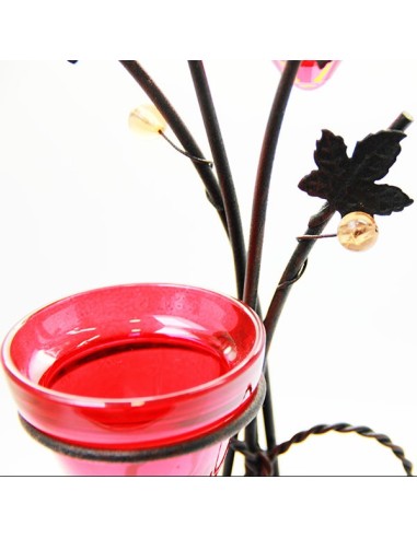 Red Candle Holder for Tea - Light
