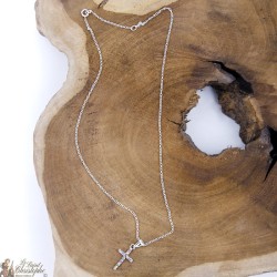 Ketting multicolor STRASS ZILVEREN KRUIS 2