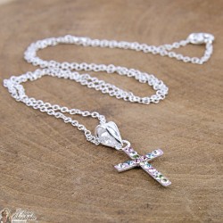 Collana multicolore STRASS trasversale d'argento