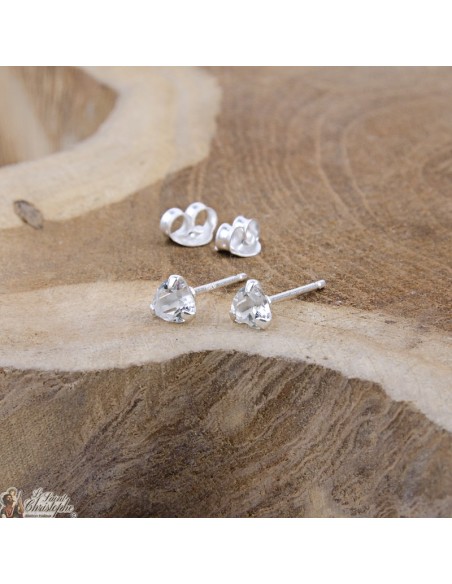 Boucles d'oreilles coeur topaze en argent 