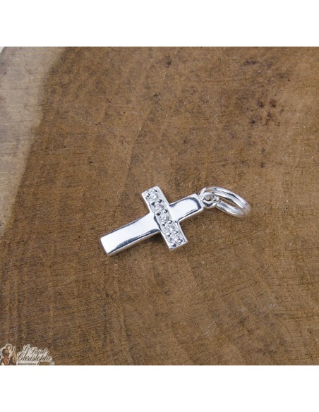 Croix avec cristal en argent 925 