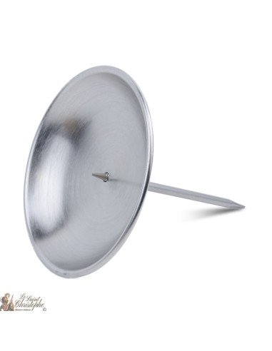 Bougeoir Pic pour couronne de fleurs  - couleur argent - 8 cm