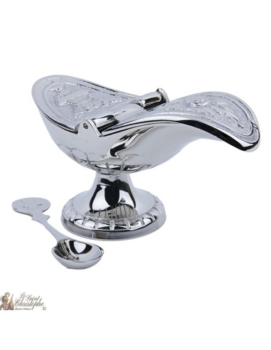 Shuttle container incense silver color