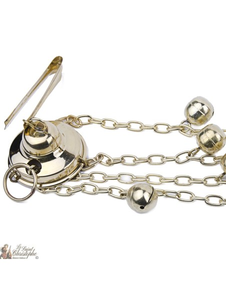 Wierookvat gesneden met bells - 25 cm