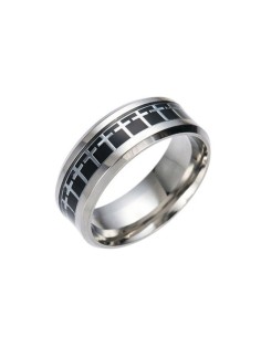 RING WITH CROSS COLOR BLACK SILVER