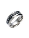 BAGUE AVEC CROIX COULEUR NOIR ARGENT