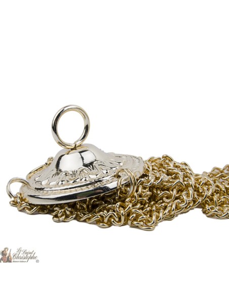 Golden wierookvat, gesneden met kruisen - Lengte: 18 cm