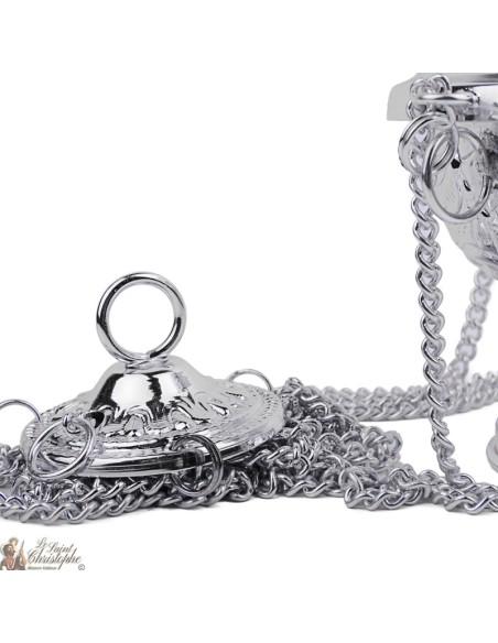 Encensoir doré  sculpté avec croix - Hauteur: 18 cm