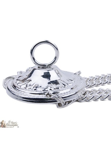 Incensiere d' argento, scolpito con croci - Altezza: 18 cm 