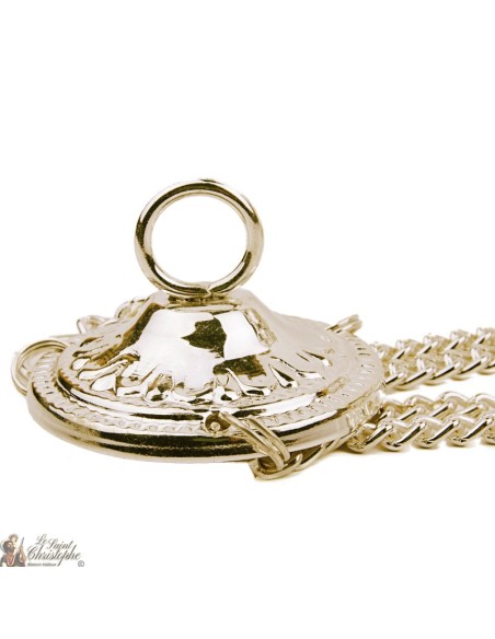 Incensiere d' argento, scolpito con croci - Altezza: 26 cm 