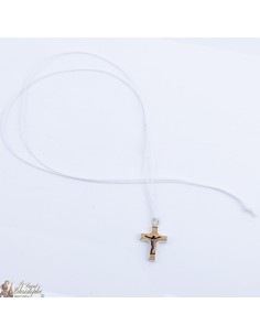 Halskette Schnur mit Holzkreuz - Weiße 2