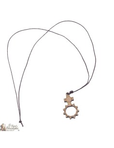 Collier Cordon avec Pendentif dizainier en bois 