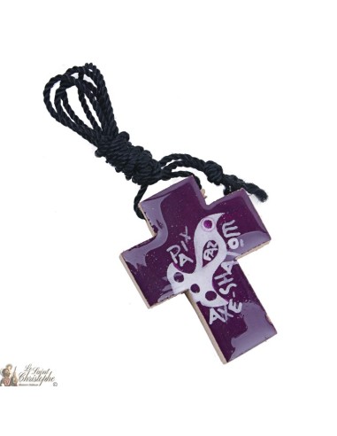 Pendentif croix du mexique en bois 