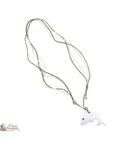 collare regolabile con delfino bianco