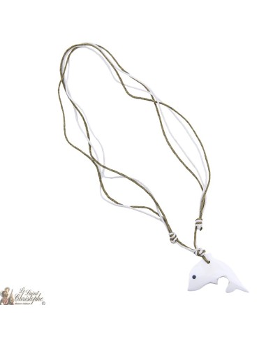 collar ajustable con el delfín blanco