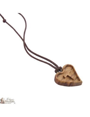 Cord necklace with wooden cross