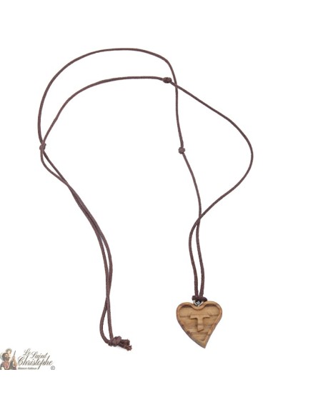 koord halsketting - Wooden Heart ondertekenen met Tau